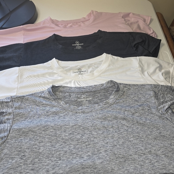 Real Essentials Tops - Real Essentials Dry -Fit Crop Top Women's Athletic Workout Tee Size Med 4 Pieces